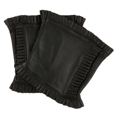 lily leather Gloves by Dents with frill
